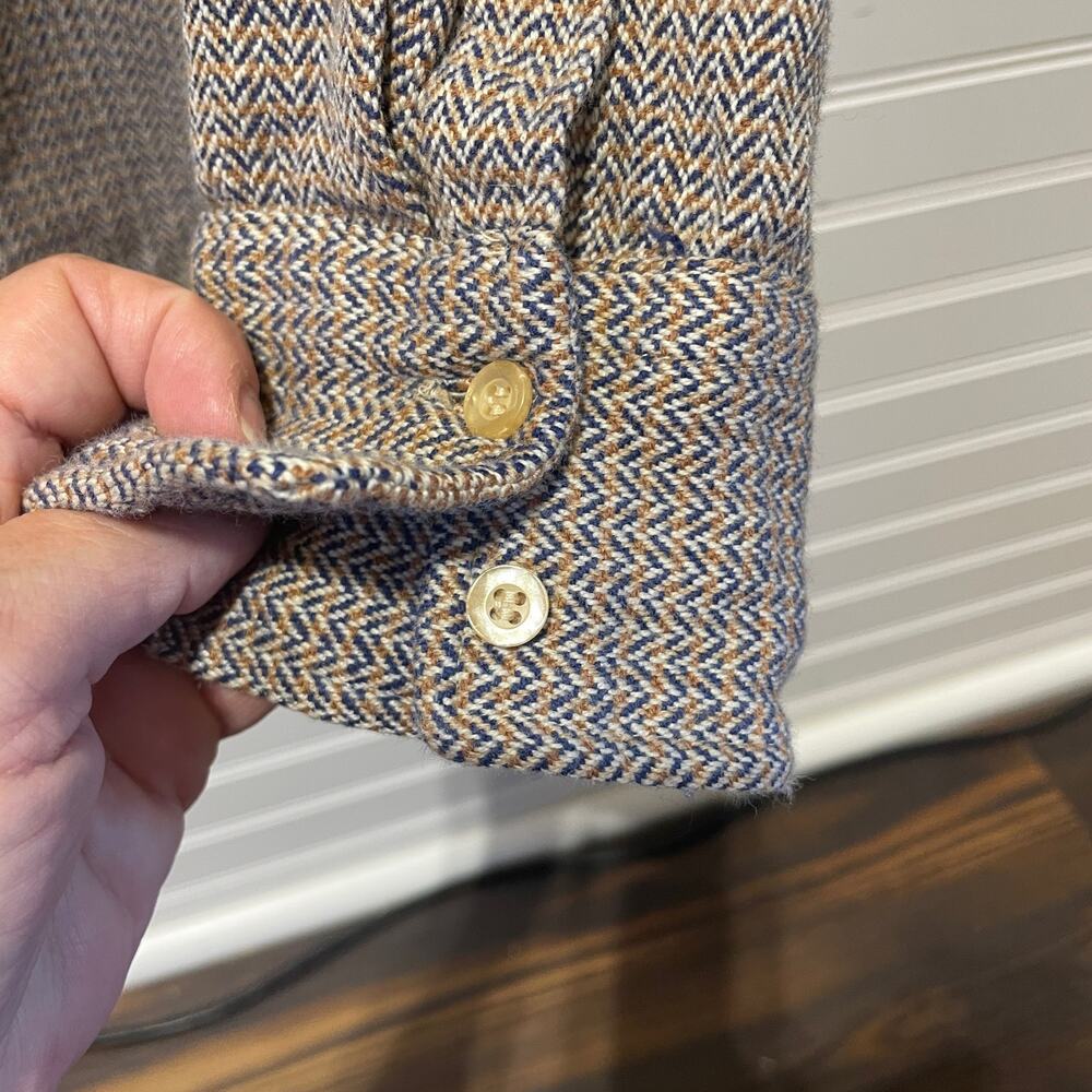 Halston Wool Blend Plaid Button Down Long Sleeve … - image 6